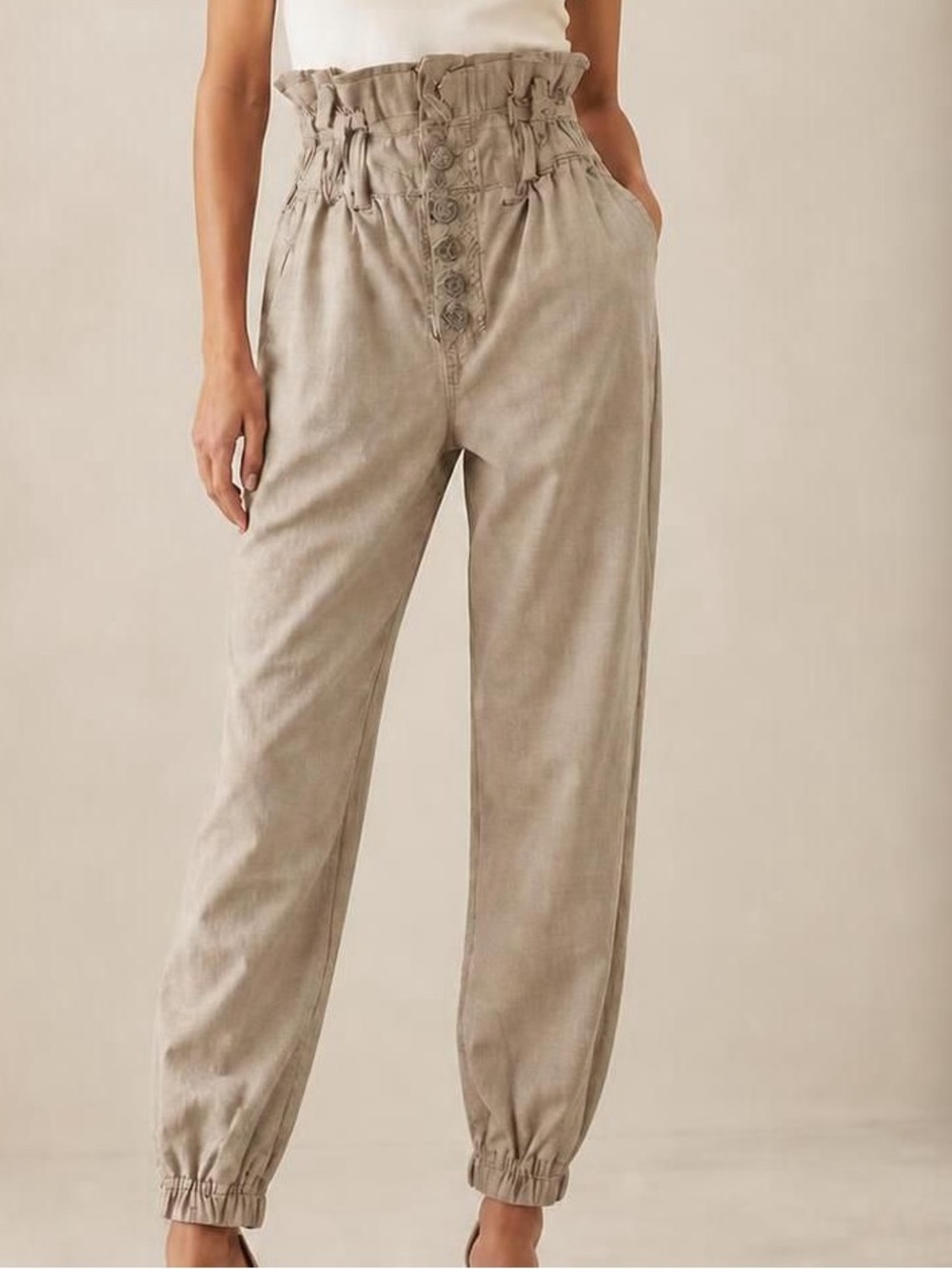 NWOT Veronica Beard Tedi Tapered High Rise Pants Paperbag 26" waist